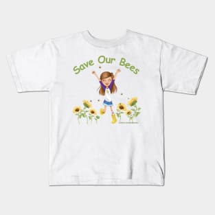 Save Our Bees in Green Kids T-Shirt